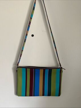 Colorblock Striped Crossbody Bag in Green Multi